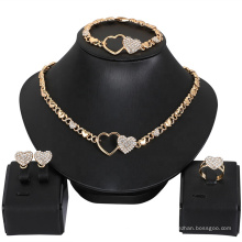 Hot African Jewelry Set For Women, Heart Necklace Set Wedding Jewelry Sets Earrings Necklace Bracelets For Gifts